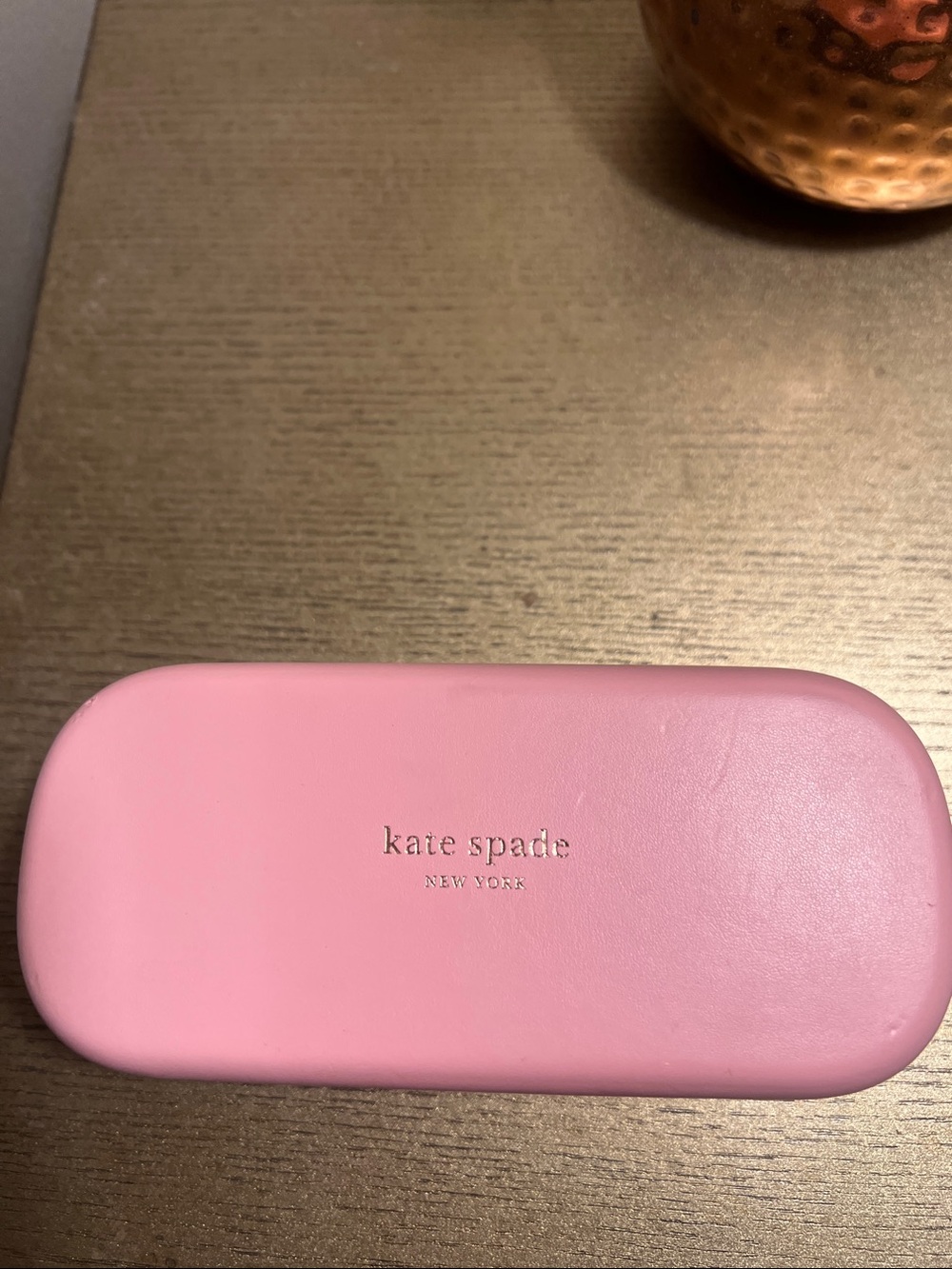 kate spade Pink Round Sunglasses with Green Case and Gold Trim - Picture 4 of 6